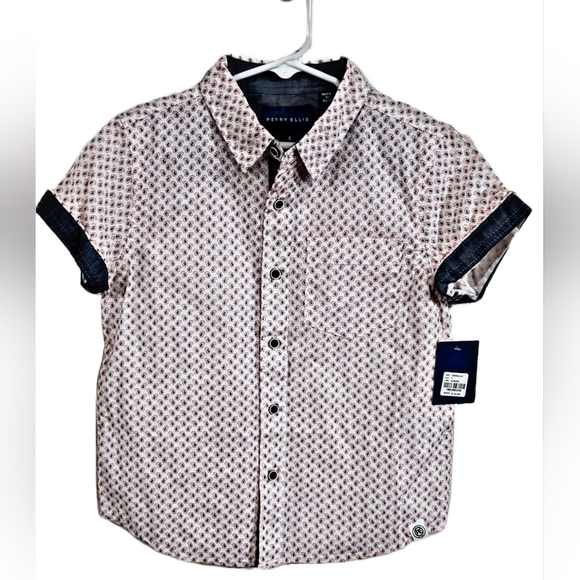Boys' Perry Ellis Short Sleeve Button Down Dress Shirt- Size 4 - Picture 1 of 4